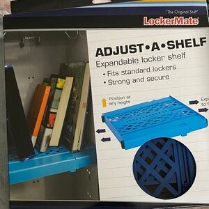 NIP, LockerMate Adjust-A-Shelf Expandable Locker Shelf, Blue